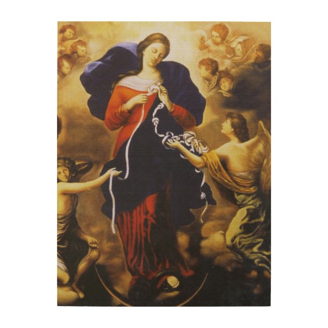 OUR LADY UNDOER OF KNOTS WOOD WALL ART (Front)