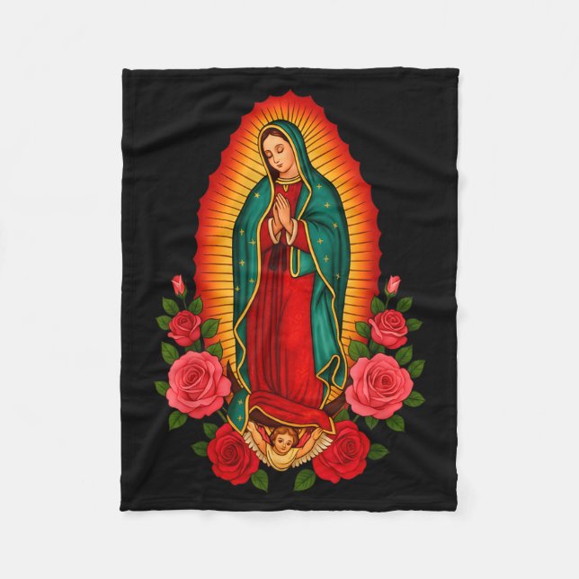 Our Lady Virgen De Guadalupe Saint Virgin Mary - C Fleece Blanket (Front)