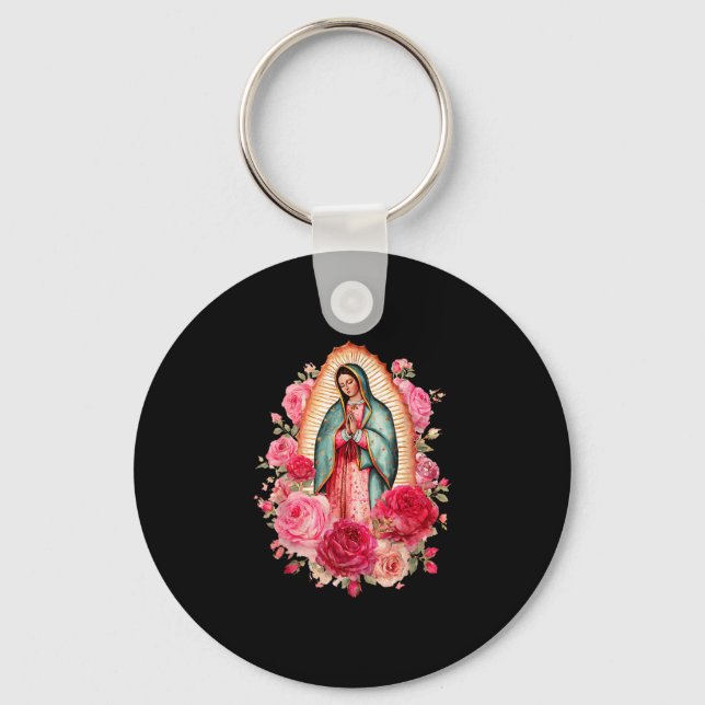 Our Lady Virgen De Guadalupe Saint Virgin Mary Nk  Keychain (Front)