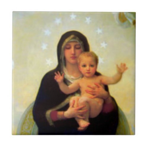 Our Lady Virgin Mary  Baby Jesus Ceramic Tile
