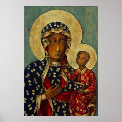 Our Lady Virgin Mary Black Madonna of Czestochowa  Poster