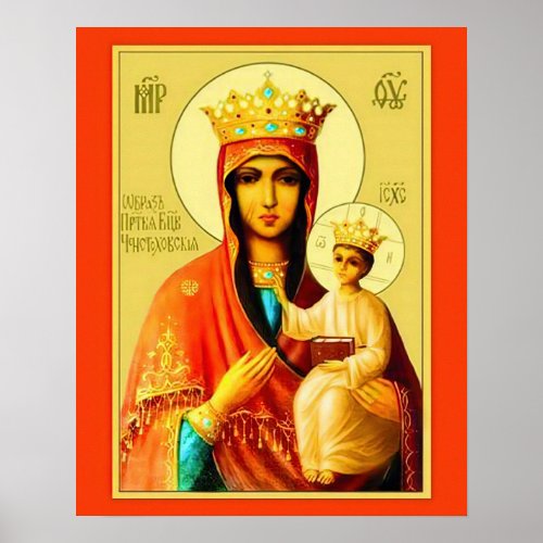 Our Lady Virgin Mary Czestochowa Poster B