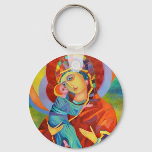 Our Lady Virgin Mary Madonna and Child Keychain