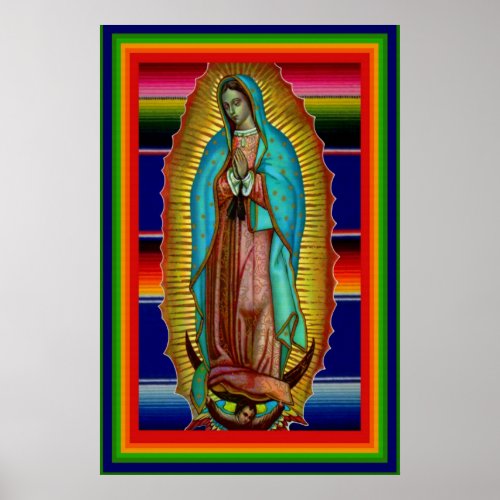 Our Lady Virgin Mary of Guadalupe Zarape Poster