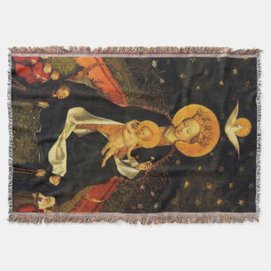 Our Lady Virgin Mary of the Crescent Moon Throw Blanket