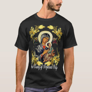 Our Lady Virgin Mary Perpetual Help Icon Fatima Ca T-Shirt