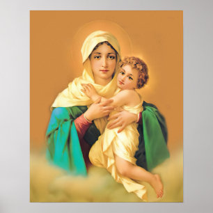 Our Lady Virgin Mary Refuge Sinners Catholic Saint Poster
