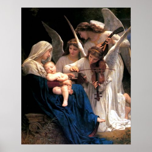 Our Lady Virgin Mary Song of Angels Print Poster