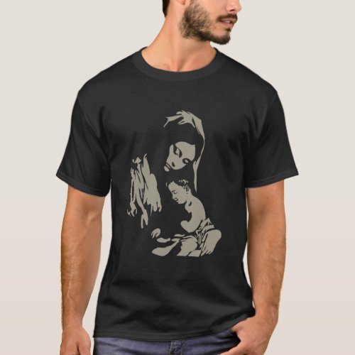 Our Lady Virgin Mary With Baby Jesus Catholic Sacr T_Shirt