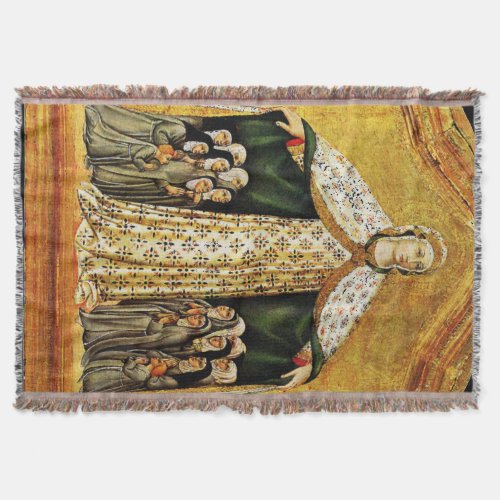 Our Lady Virgin of Mercy nuns under her mantle Throw Blanket