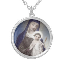 Our Lady with Our Lord holding grapes and wheat