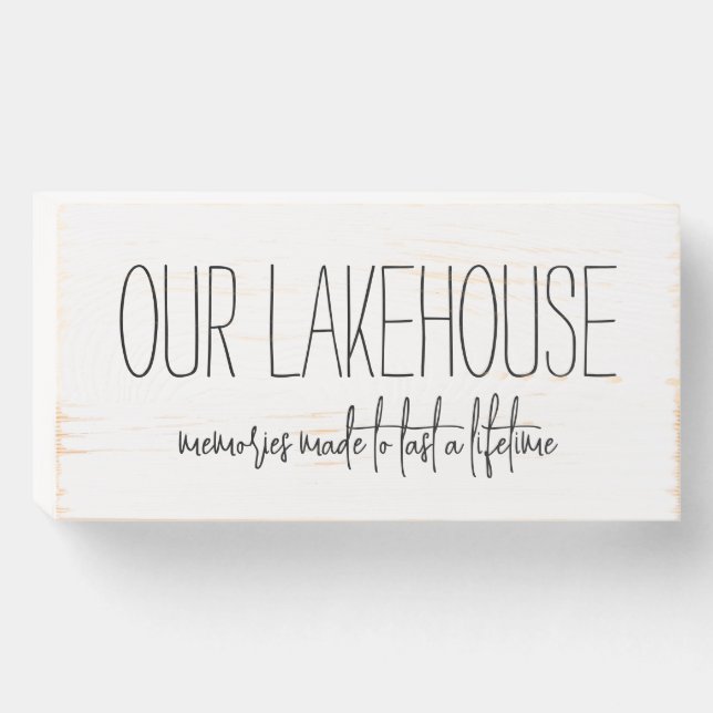 "Our Lakehouse" Wood Box Sign (Front Horizontal)