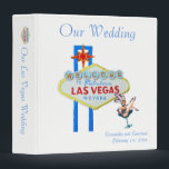 Our Las Vegas Wedding 3 Ring Binder<br><div class="desc">Las Vegas album features the famous welcome sign and fun, vintage style casino showgirl art on a class white background. All design elements are templates that may be personalized or deleted. This Las Vegas binder makes a perfect photo album: insert the type of photo pages you prefer and make the...</div>