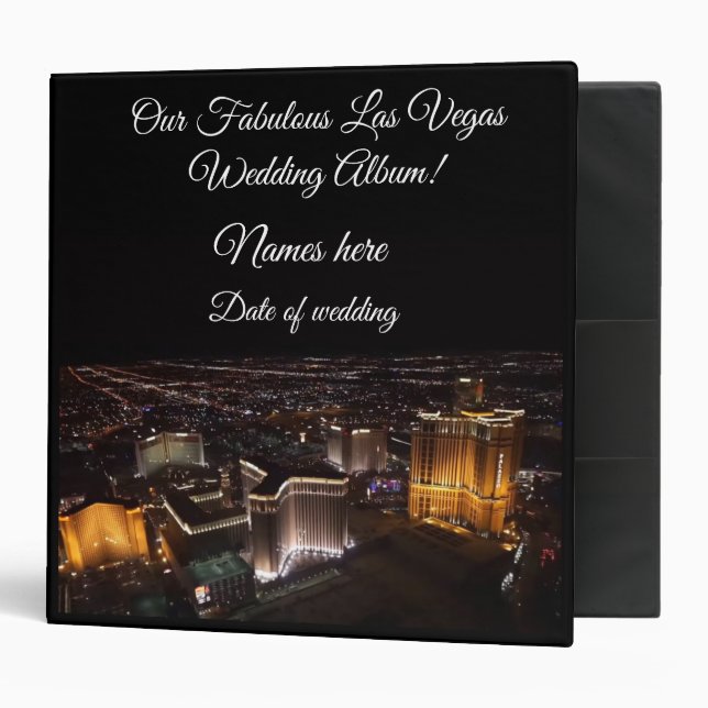 Our Las Vegas Wedding Album 3 Ring Binder (Front/Inside)
