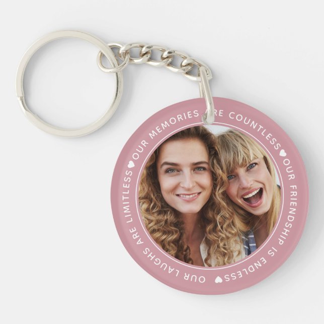 Our Laughs Are Limitless Best Friends Photo Keycha Keychain (Front)