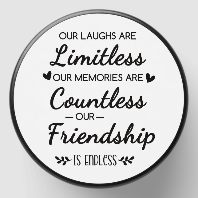 Our Laughs Are Limitless Friendship Quote Mini Candle Favors (Front)