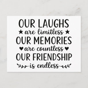 Our Laughs Are Limitless Friendship Quote Postcard