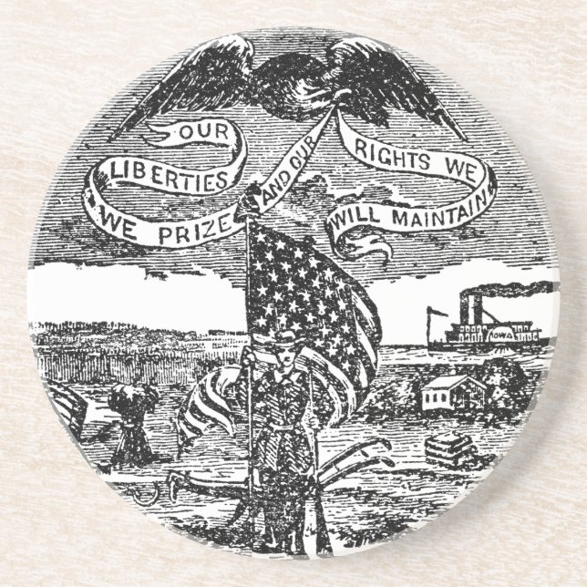 Our Liberties We Prize, Rights We Maintain Drink Coaster (Front)