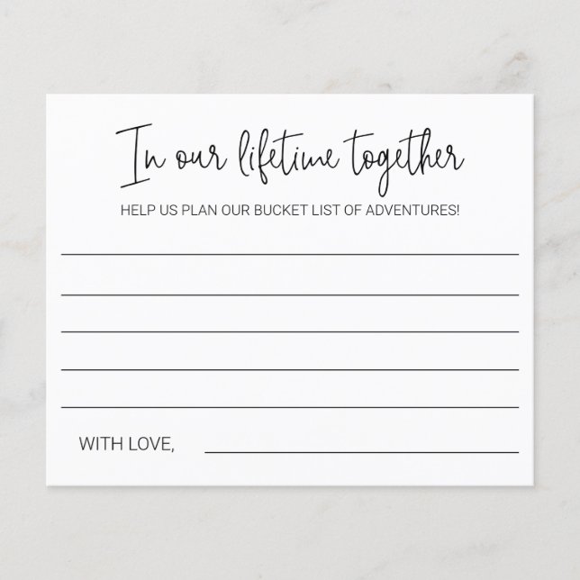 Our Lifetime Together Adventure Advice Wedding (Front)