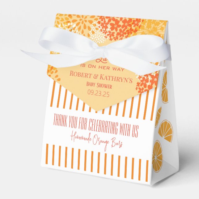 "Our Lil Cutie" Baby Shower Personalized  Favor Bo Favor Boxes (Front Side)