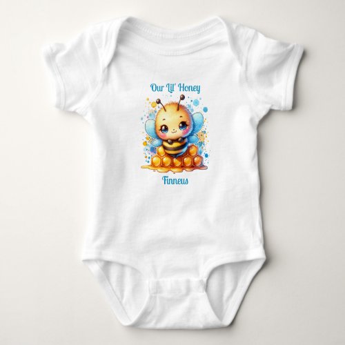 Our Lil Honey  Honey bee themed Personalized Baby Bodysuit