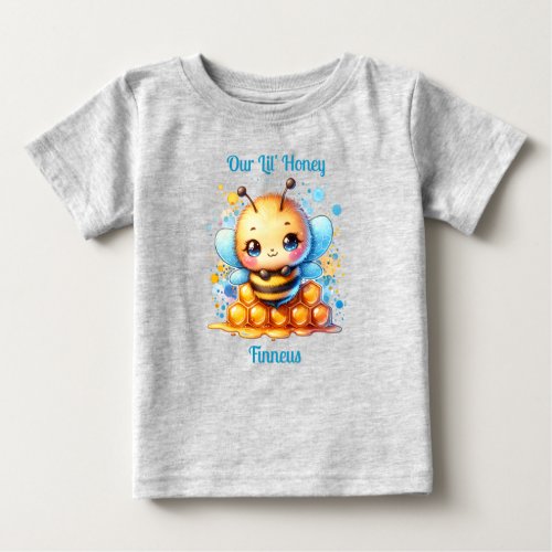 Our Lil Honey  Honey bee themed Personalized Baby T_Shirt