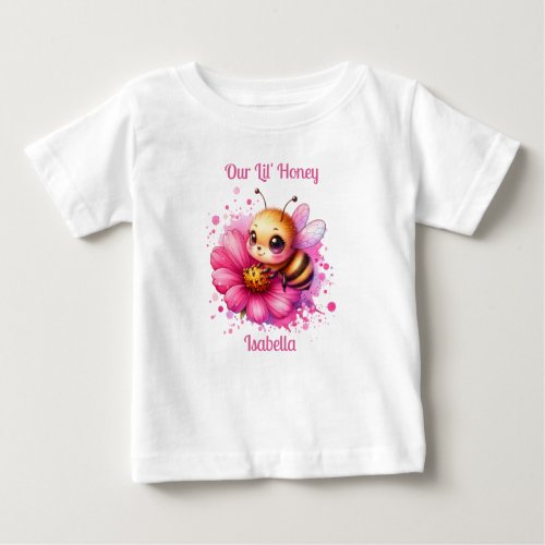 Our Lil Honey  Honey bee themed Personalized Baby T_Shirt