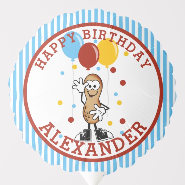 Our Lil Peanut (blue) Personalized Birthday Balloon (Front)