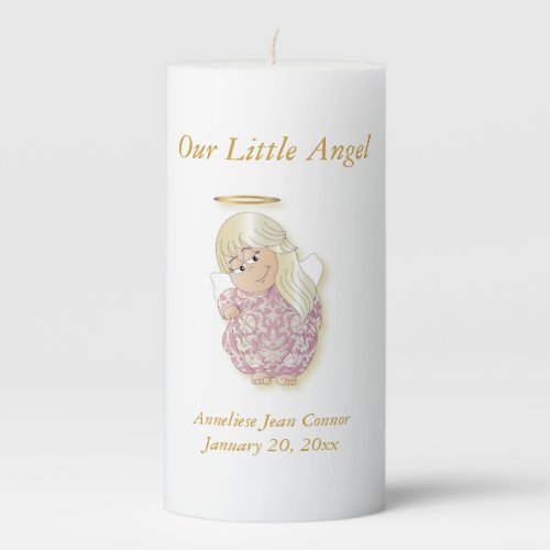Our Little Angel  Personalize Pillar Candle