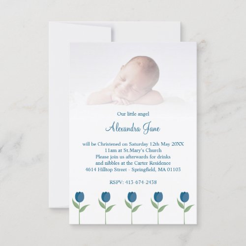 Our Little Angel Quote for Baby Baptism with Tulip