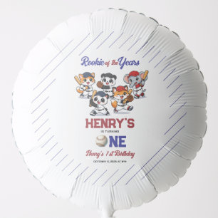 Our Little Animals Baseball 1st Birthday Party Balloon