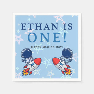 Our Little Astronaut Turns One! Space Party Napkin