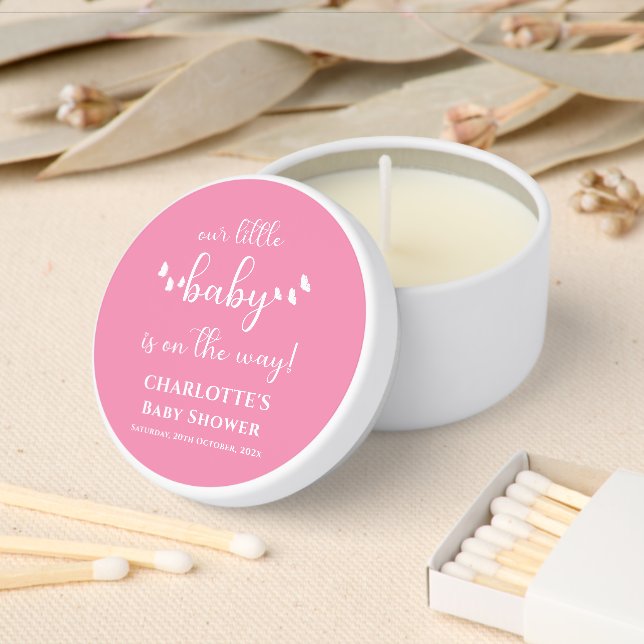 Our Little Baby Is On The Way Baby Shower Mini Candle Favors (Insitu)