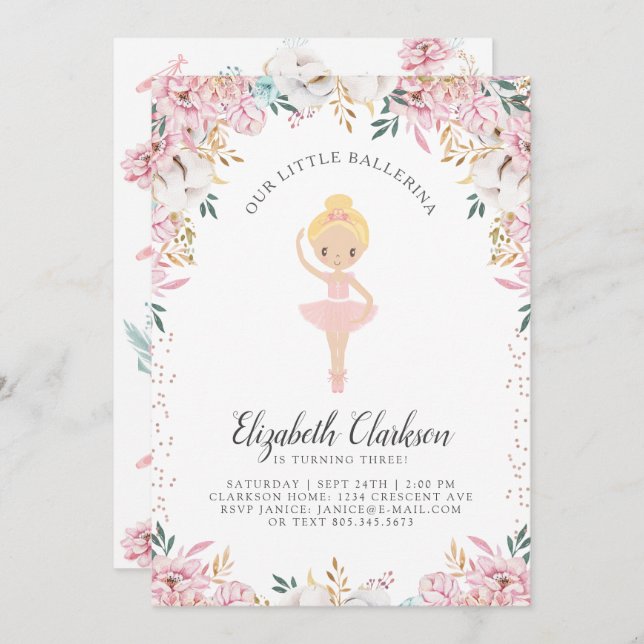Our Little Ballerina Birthday Card (Front/Back)