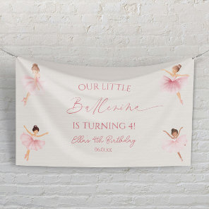 Our Little Ballerina Pink Ballet Birthday Party Banner