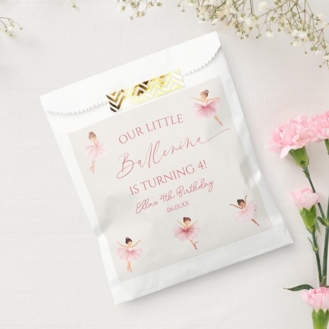 Our Little Ballerina Pink Ballet Birthday Party Favor Bag (Sealed)