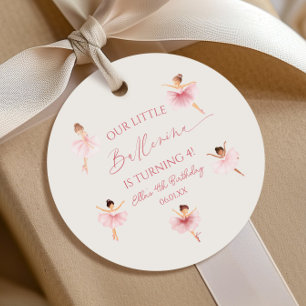Our Little Ballerina Pink Ballet Birthday Party Favor Tags