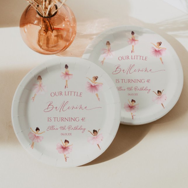 Our Little Ballerina Pink Ballet Birthday Party Paper Plates (Creator Uploaded)