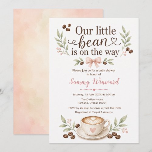 Our Little Bean Coffee Baby Shower Invitation
