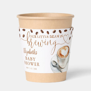 Our Little Bean Is Brewing Coffee Baby Shower Cup Sleeve