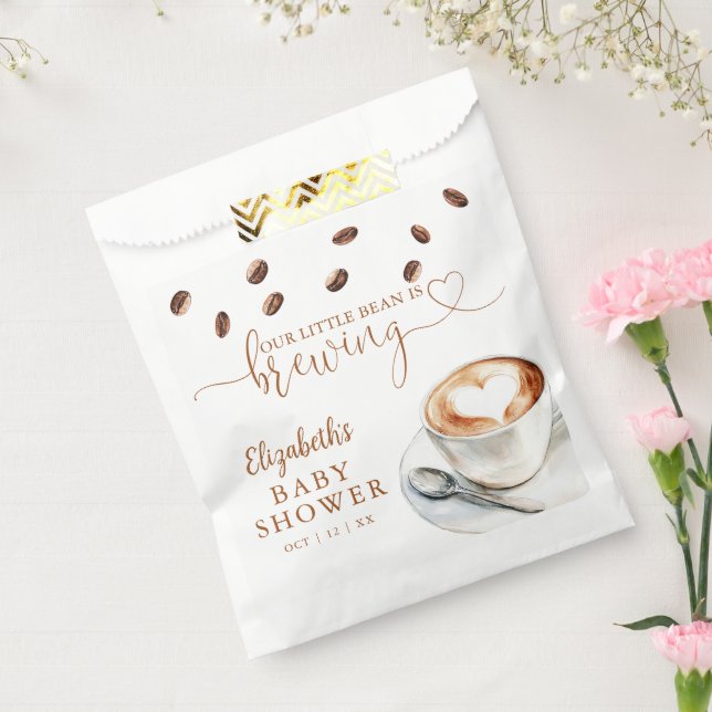 Our Little Bean Is Brewing Coffee Baby Shower Favor Bag (Sealed)