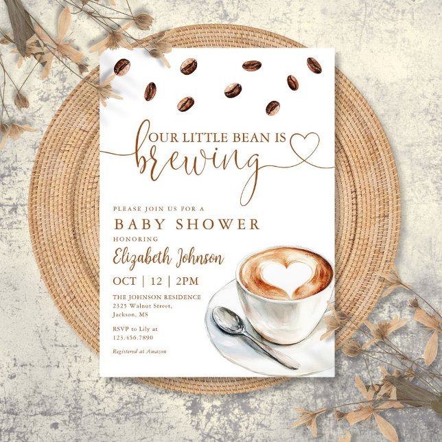 Our Little Bean Is Brewing Coffee Baby Shower Invitation (Our Little Bean Is Brewing Coffee Baby Shower Invitation)