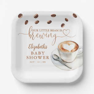 Our Little Bean Is Brewing Coffee Baby Shower Paper Plates
