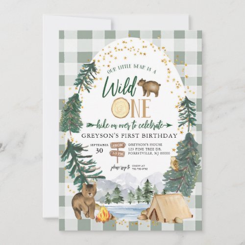 Our Little Bear is a Wild One Birthday Invitation
