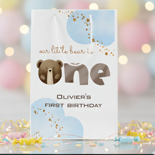Our little bear is one baby birthday medium gift bag
