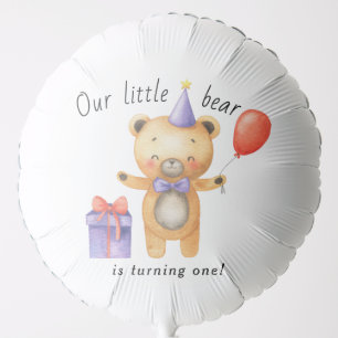 Our Little Bear is turning one Kids Birthday Balloon