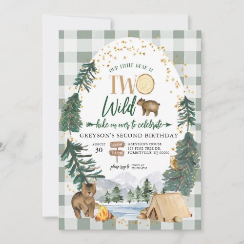 Our Little Bear is Two Wild Birthday Invitation