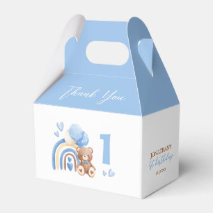 Our Little Bear Rainbow Balloon Birthday Favor Boxes