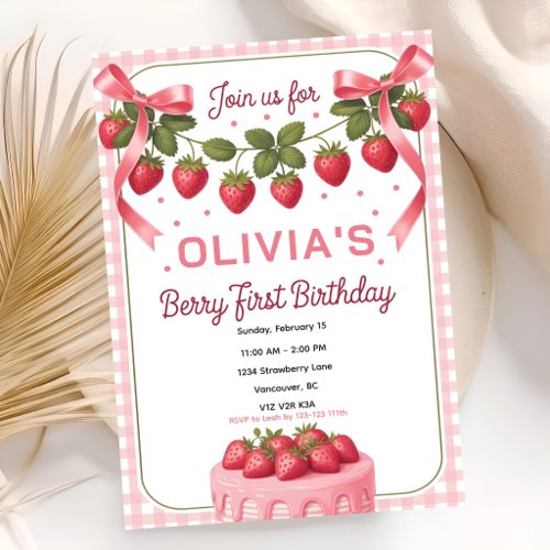 Our Little Berry Turns One Invitation