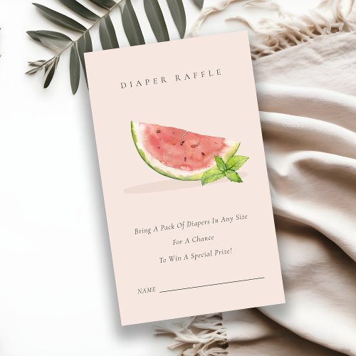 Our Little Blush Melon Diaper Raffle Baby Shower Enclosure Card